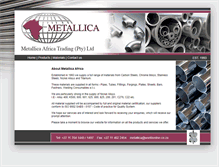 Tablet Screenshot of metallicaafrica.co.za